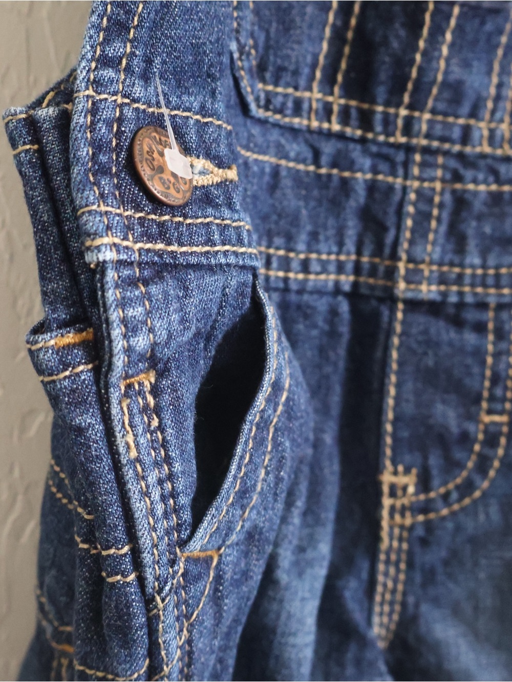 OshKosh B'gosh Dark Blue Denim Shortalls for Kids - Picture 4 of 6